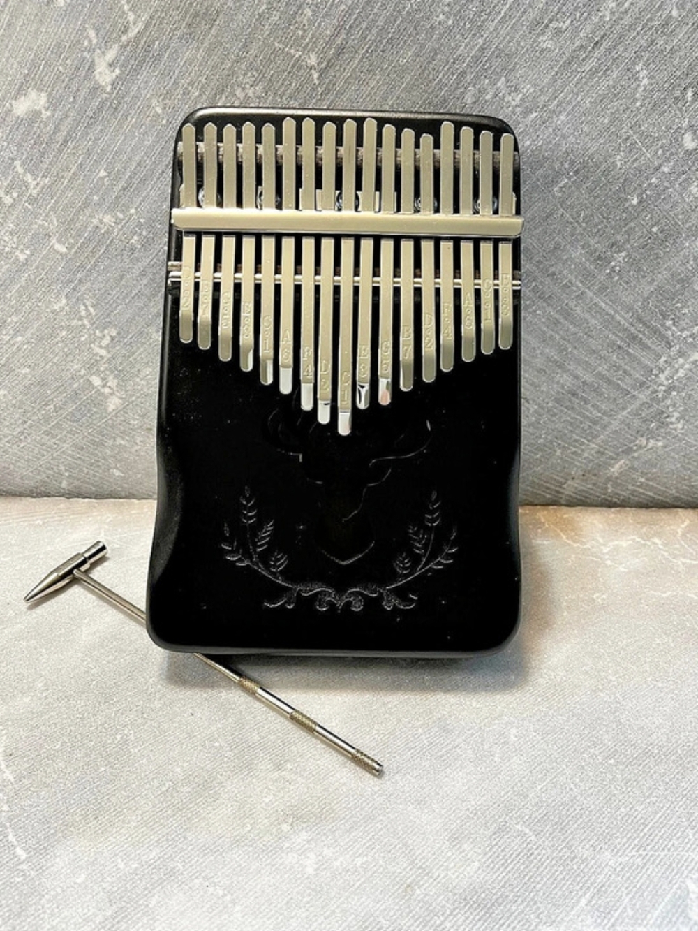 Black Kalimba with Tuning Hammer &  Storage Bag (Not Pictured)